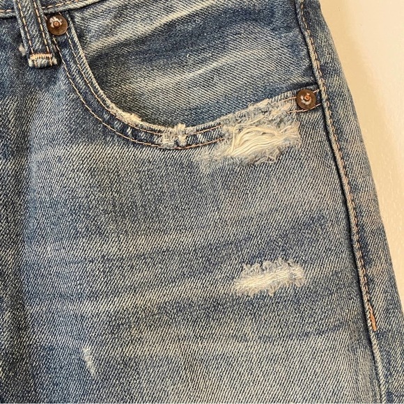 Moussy Vintage Denim High-rise Marshall Boyfriend Distressed Jean 100% Cotton 25 - Picture 5 of 12